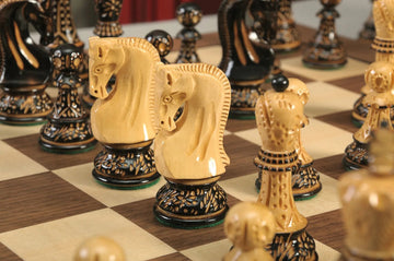 The Burnt Zagreb '59 Series Chess Set, Box, & Board Combination