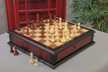 The Reykjavik II Series Library Chess Set and Tiroir Combination