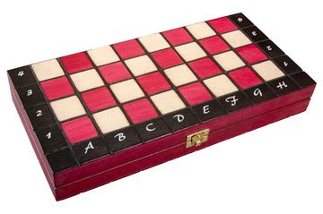 The Large Burgundy Magnetic Chess Set