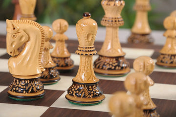 The Burnt Zagreb '59 Series Chess Pieces - 3.875