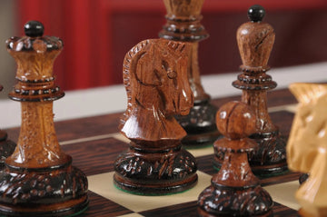 The Burnt Golden Rosewood Dubrovnik Series Chess Pieces - 3.75