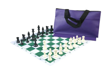 Superior Chess Set Combination with Thin Mousepad Board - Triple Weighted Regulation Pieces | Thin Mousepad Board | Superior Bag