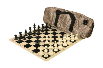 Deluxe Chess Set Combination and Single Weighted Regulation Pieces | Silicone Chess Board | Deluxe Bag