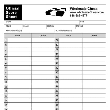 WSC Chess Score Pad
