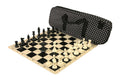 Deluxe Chess Set Combination and Triple Weighted Regulation Pieces | Silicone Chess Board | Deluxe Bag