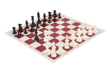 Regulation Tournament Chess Pieces and Chess Board Combo - SOLID PLASTIC