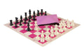 Basic Chess Set Combination - Single Weighted Regulation Pieces | Vinyl Chess Board | Basic Bag