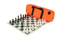 Deluxe Chess Set Combination - Solid Plastic Regulation Pieces | Vinyl Chess Board | Deluxe Bag