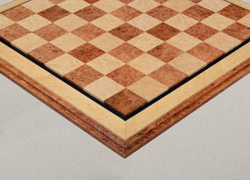Signature Contemporary VI Luxury Chess board - OLMO BURL / BIRD'S EYE MAPLE - 2.5