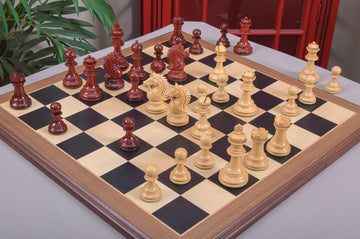 IMPERFECT - 4.4" Chesterfield - BLOOD ROSEWOOD / BOXWOOD - Wood Chess Pieces