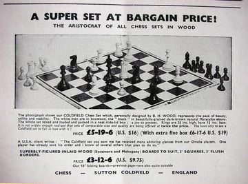 The B.H. Wood Series Chess Pieces - 3.75