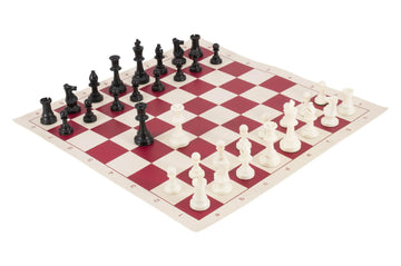 Regulation Tournament Chess Pieces and Chess Board Combo - SINGLE WEIGHTED