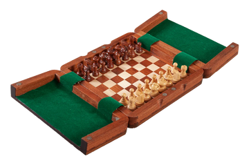 ULTIMATE WOODEN Magnetic Travel Chess Set - 8"