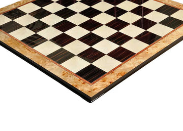 Maple Burl & Ebony Superior Traditional Chess Board - 2.5"