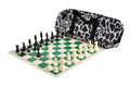 Deluxe Chess Set Combination and Single Weighted Regulation Pieces | Vinyl Chess Board | Deluxe Bag