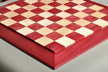Custom Contemporary Chess Board - Purpleheart / Curly Maple - 2.5