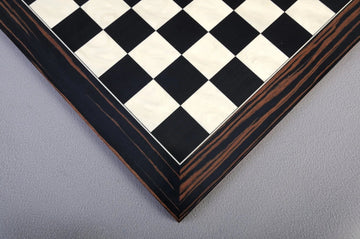 Black Anegre, Bird's Eye Maple & Macassar Ebony Standard Traditional Chess Board - Satin Finish