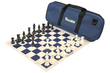 ChessKid Deluxe Chess Set Combination and Triple Weighted Regulation Pieces | Vinyl Chess Board | Deluxe Bag