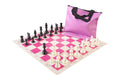 Standard Chess Set Combination - Single Weighted Regulation Pieces | Vinyl Chess Board | Standard Bag
