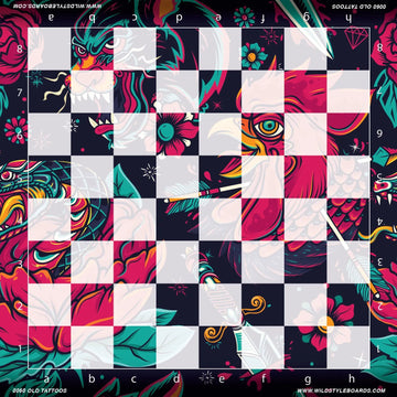 Old Tattoos - Full Color Vinyl Chess Board