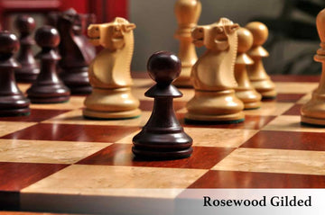 The Reykjavik II Series Gilded Chess Pieces - 3.75