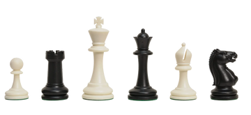 Master Triple Weighted Plastic Chess Pieces - 3.75" King - Black & White