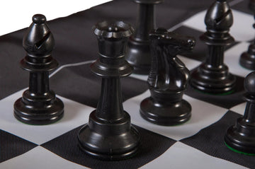 Regulation Tournament Chess Pieces and Cinch Chess Board Bag Combo - SINGLE WEIGHTED