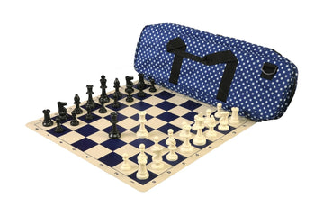 Deluxe Chess Set Combination and Triple Weighted Regulation Pieces | Silicone Chess Board | Deluxe Bag