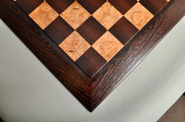 PRE-ORDER - Custom Contemporary Chess Board - African Palisander / Maple Burl - 2.5