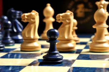 The Grandmaster Chess Set, Box, & Board Combination - Blue Gilded