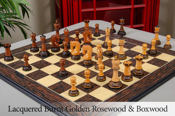 The Burnt Golden Rosewood Leningrad Series Chess Pieces - 4.0