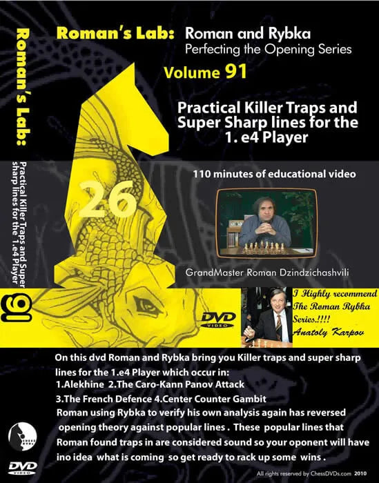 ROMANS LAB VOLUME 91 Practical Killer Traps & Super Sharp Lines 1. e4 Player