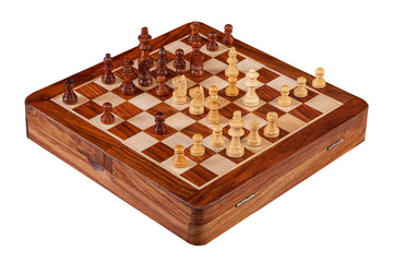WOODEN MAGNETIC Top-Up Travel Chess Set - 10" Square