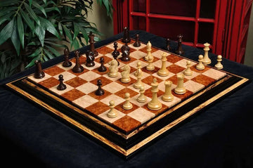 IMPERFECT - 4.0" Hastings - BLOOD ROSEWOOD / BOXWOOD - Wood Chess Pieces