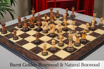 The Burnt Golden Rosewood Leningrad Series Chess Pieces - 4.0