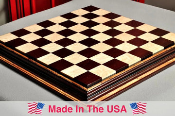 PRE-ORDER - Signature Contemporary Chess Board - AFRICAN PALISANDER  / BIRD'S EYE MAPLE - 2.5