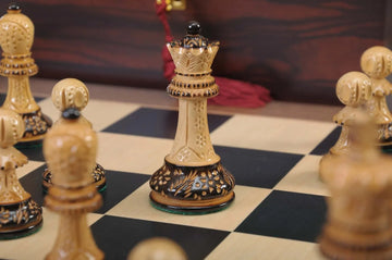 The Burnt Reykjavik II Series Chess Set, Box, & Board Combination