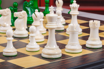 The Reykjavik II Series Bone Chess Pieces - 3.75