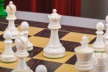 The Reykjavik II Series Bone Chess Pieces - 3.75