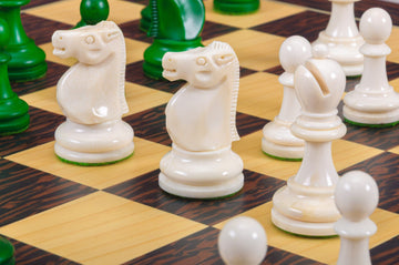 The Reykjavik II Series Bone Chess Pieces - 3.75