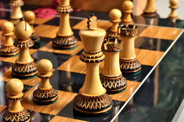 The Burnt Golden Rosewood Grandmaster Series Chess Pieces - 4.0