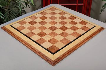Signature Contemporary VI Luxury Chess board - OLMO BURL / BIRD'S EYE MAPLE - 2.5" Squares