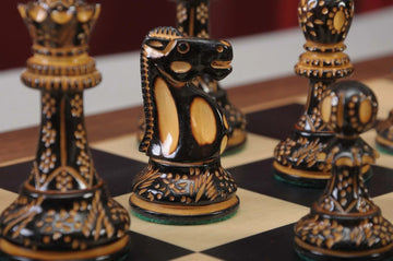 The Burnt Reykjavik II Series Chess Set, Box, & Board Combination