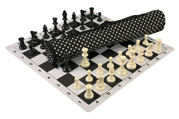 Quiver Chess Set Combination and Triple Weighted Regulation Pieces | Thin Mousepad Chess Board | Quiver Bag