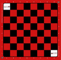 US Chess Women - Silk Screened Vinyl Chess Board - Red/Black