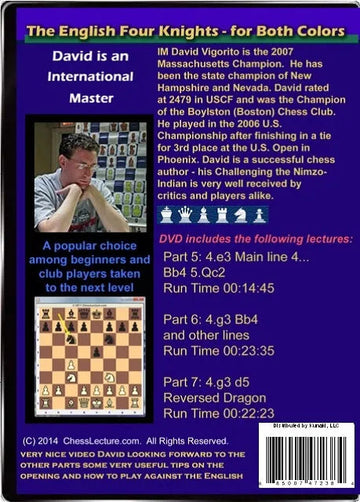 The English Four Knights (2 DVDS) - Chess Lecture - Volume 73