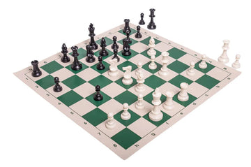 Regulation Tournament Chess Pieces and Chess Board Combo - SINGLE WEIGHTED
