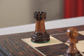 The Burnt Golden Rosewood Reykjavik II Series Chess Pieces - 3.75