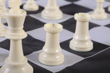 Regulation Tournament Chess Pieces and Cinch Chess Board Bag Combo - SINGLE WEIGHTED