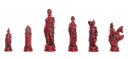 Roman Themed Chess Pieces - Red & Natural